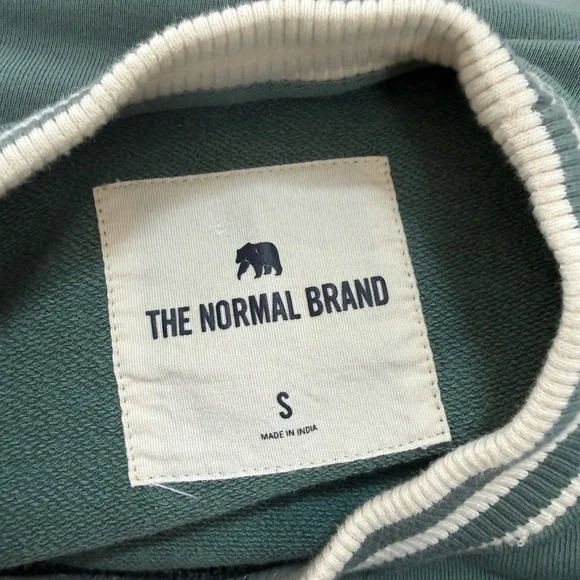 The Normal Brand Cole Terry Varsity Crewneck Pine sweater - Picture 4 of 4